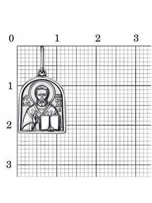 Подвеска "николай чудотворец" серебро 925 пробы, покрытие - оксидирование, без вставок