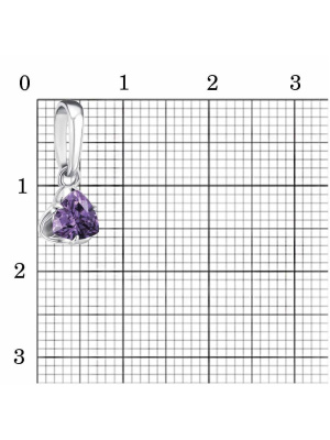 Подвеска бижутерия, покрытие - серебрение, вставка - фианит (недрагоценный камень)