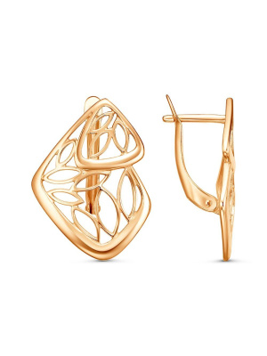 Серьги бижутерия, покрытие - золочение, без вставок