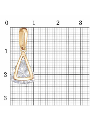 Подвеска бижутерия, покрытие - золочение, вставка - фианит (недрагоценный камень)