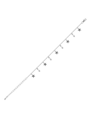 Браслет серебро 925 пробы, покрытие - родирование, без вставок