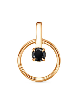 Подвеска бижутерия, покрытие - золочение, вставка - фианит (недрагоценный камень)