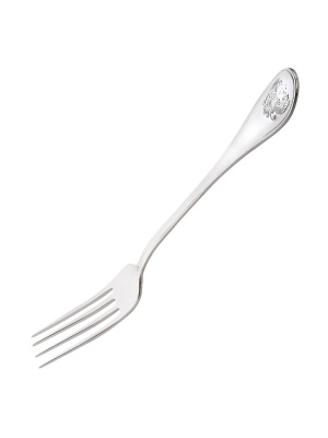 Вилка десертная "отечество" серебро 925 пробы, без покрытия, без вставок