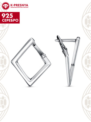 Серьги серебро 925 пробы, покрытие - оксидирование, без вставок