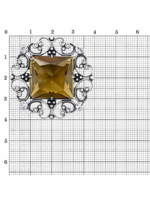 Брошь бижутерия, покрытие - серебрение с оксидированием