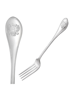 Вилка столовая "отечество" серебро 925 пробы, без покрытия, без вставок