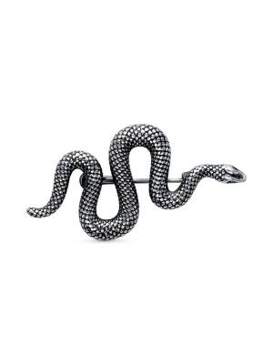 Брошь бижутерия, покрытие - серебрение с оксидированием, без вставок