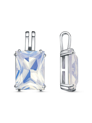 Подвеска серебро 925 пробы, покрытие - платинирование, вставка - стекло ювелирное собственной огранки