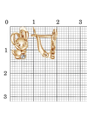 Серьги бижутерия, покрытие - золочение, вставка - стекло ювелирное preciosa