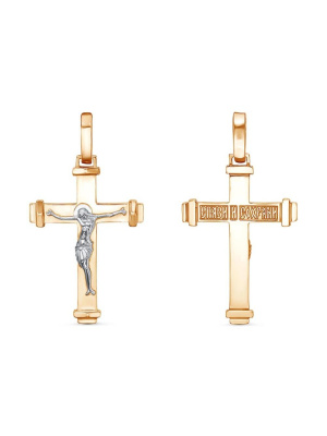 Подвеска бижутерия, покрытие - золочение, выборочное родирование, без вставок