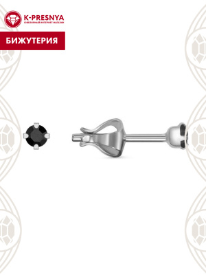 Серьги бижутерия, покрытие - серебрение, вставка - стекло ювелирное preciosa