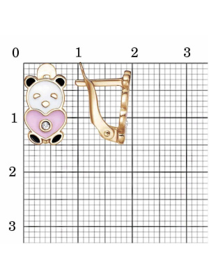 Серьги бижутерия, покрытие - золочение, отделка - эмаль, вставка - стекло ювелирное preciosa