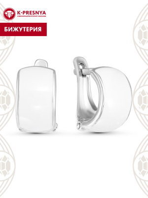 Серьги бижутерия, покрытие - серебрение, отделка - эмаль, без вставок