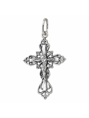 Подвеска бижутерия, покрытие - серебрение с оксидированием, без вставок