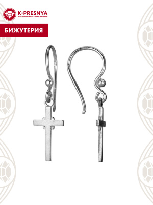 Серьги бижутерия, покрытие - серебрение с оксидированием, без вставок