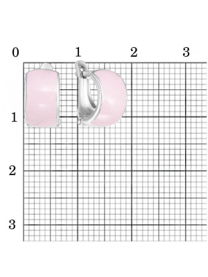 Серьги серебро 925 пробы, покрытие - родирование, отделка - эмаль, без вставок