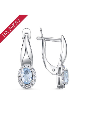 Серьги серебро 925 пробы, покрытие - родирование