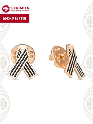 Значок бижутерия, покрытие - золочение, отделка - эмаль, без вставок