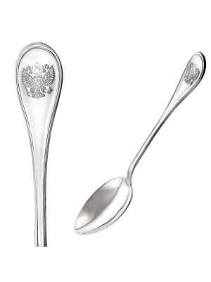 Ложка кофейная "отечество" серебро 925 пробы, без покрытия, без вставок