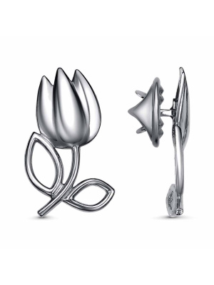 Брошь серебро 925 пробы, покрытие - оксидирование, без вставок