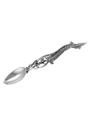 Ложка к икорнице "рыбки" серебро 925 пробы, покрытие - оксидирование, без вставок