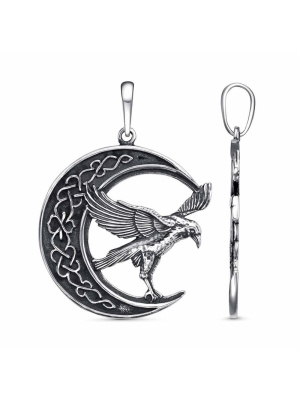 Подвеска бижутерия, покрытие - серебрение с оксидированием, без вставок