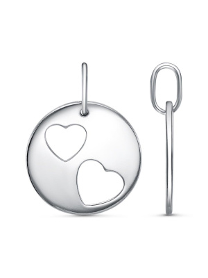 Подвеска бижутерия, покрытие - платинирование, без вставок