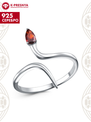 Кольцо серебро 925 пробы, покрытие - родирование, вставка - фианит (недрагоценный камень)