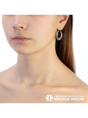 Серьги серебро 925 пробы, покрытие - оксидирование, без вставок