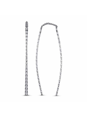 Серьги бижутерия, покрытие - платинирование, без вставок