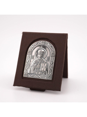 Икона "николай чудотворец" серебро 925 пробы, покрытие - оксидирование, без вставок