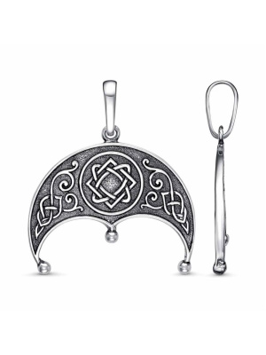 Подвеска серебро 925 пробы, покрытие - оксидирование, без вставок